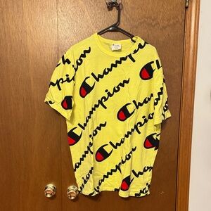 Champion Bright Yellow Logo Tee